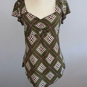 Red Bugs Y2K Patterned Top